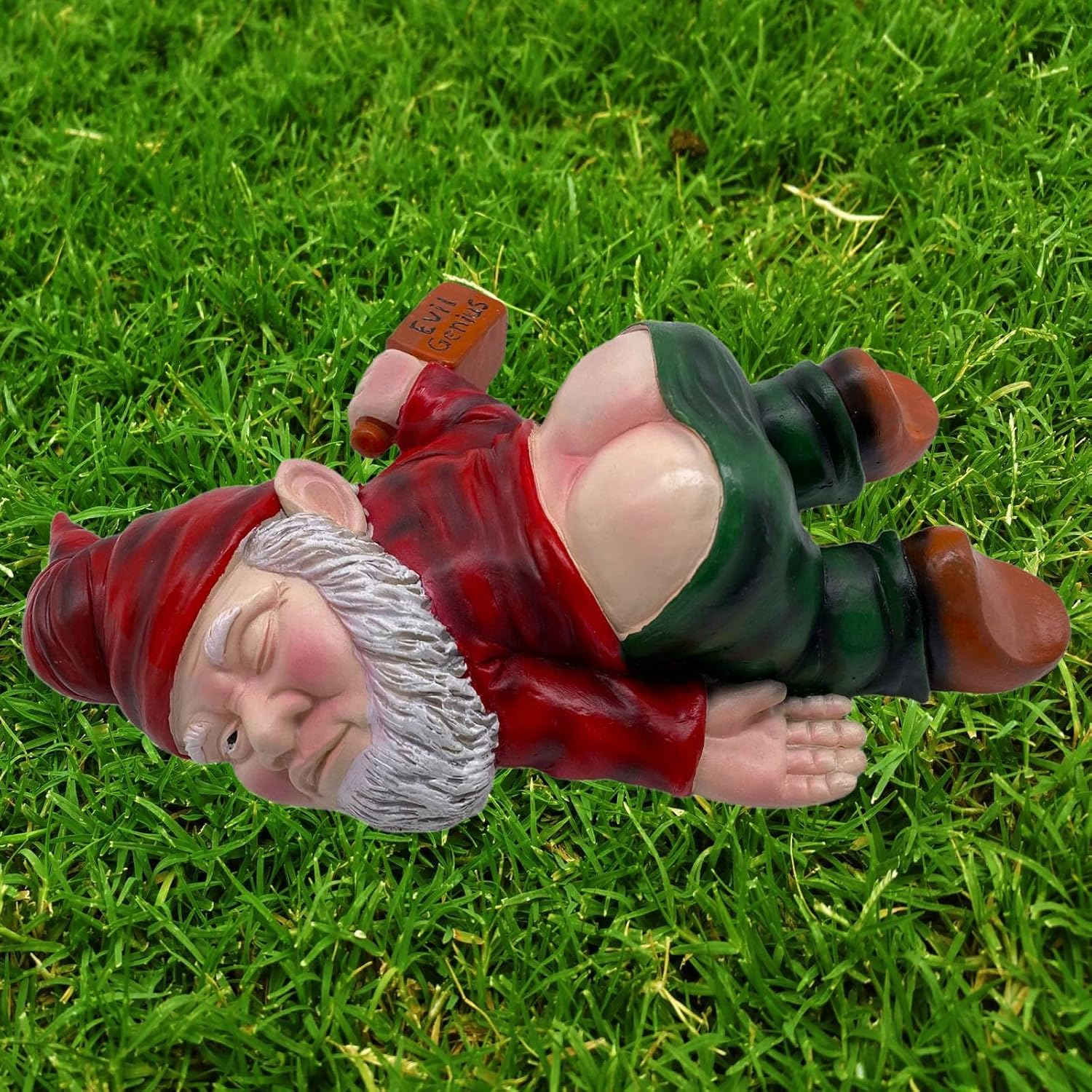 MINICAR Drunken Gnomes Lying on the Ground, Funny Dwarf Sculptures Yard Lawn Decorations, Gag Gifts Home Office Garden Decor - Drunk Black image number 4