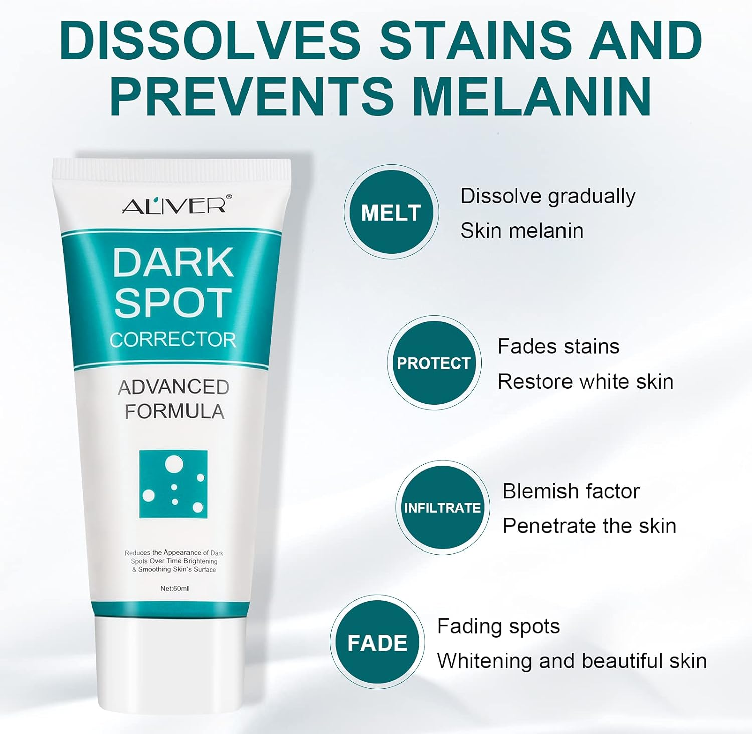 Dark Spot Corrector, Dark Spot Remover for Face and Body, Freckle Remover Cream, Age Spot Remover for Face for Women Men, Evens and Fades Spots with Effective Formula, Suitable for Men and Women image number 1