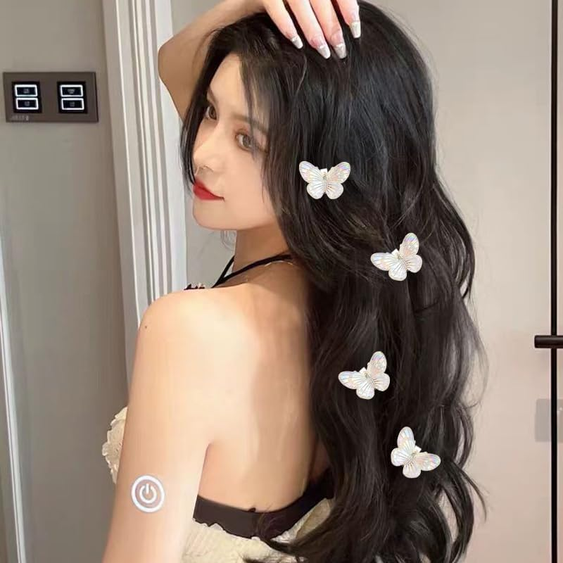 Mini Butterfly Hair Clips for Braids Hair Accessories Barrettes Small Party Hair Decorations Butterflies Hair Clips for Girls Women Performance Prom Festival Tiny Hair Clip Fairy Christmas Hair Clip image number 4