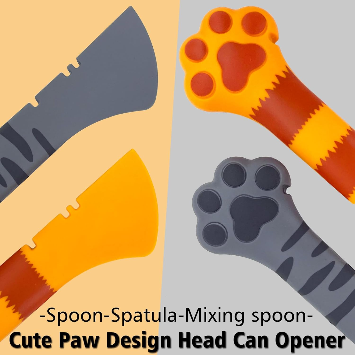 2 Pack Dog Cat Food Spoon, Cute Paw Cat Food Spoon for Wet Food, Silicone Pet Food Can Opener Spatula Scoop Mixing Spoons for Dog Cat Canned Food image number 1