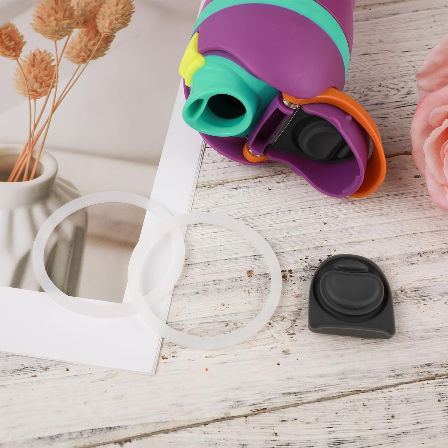 4 Pcs Water Bottle Gasket for Owala Freesip,Silicone Seal Ring for Owala Water Bottle 24/25/32/40 Oz, Rubber Lid Gasket Replacement Bottle Accessories image number 3