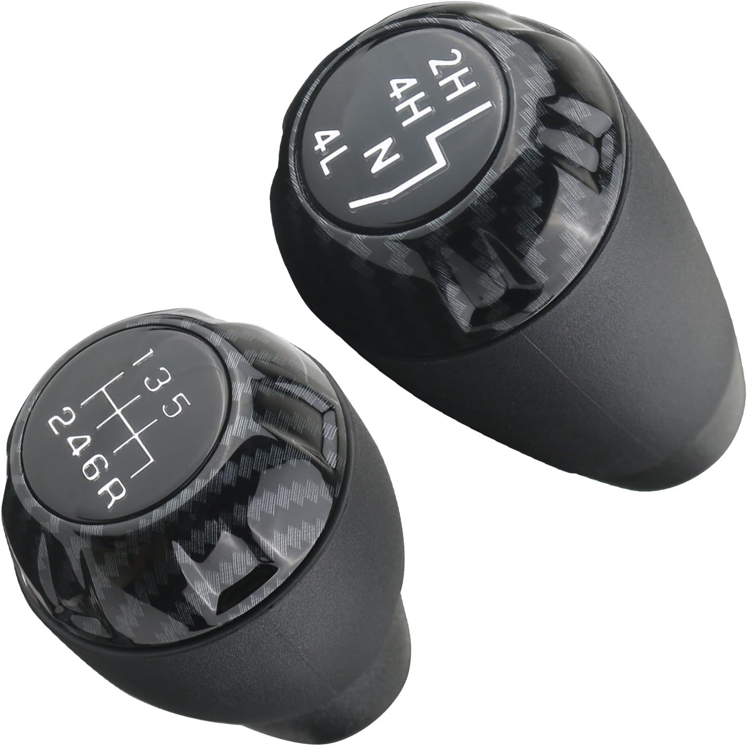 Apperfit Shift Shifter Knob Set (Carbon Fiber) for Manual Transmission & 4X4 Transfer Case Compatible with Jeep Wrangler JK 2007 2008 2009 2010 Replaces: 52060485AG