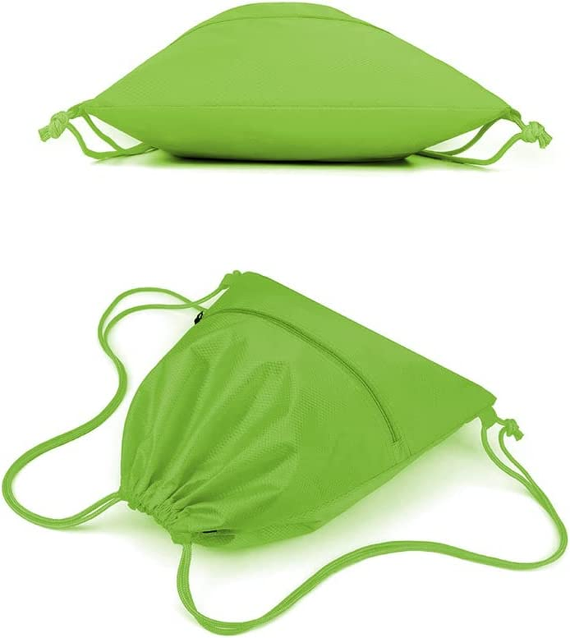 Drawstring Bag, Waterproof Drawstring Bag for Sports and Fitness, Swimming Bag for Men, Women and Children, String Bag with Zipper image number 4