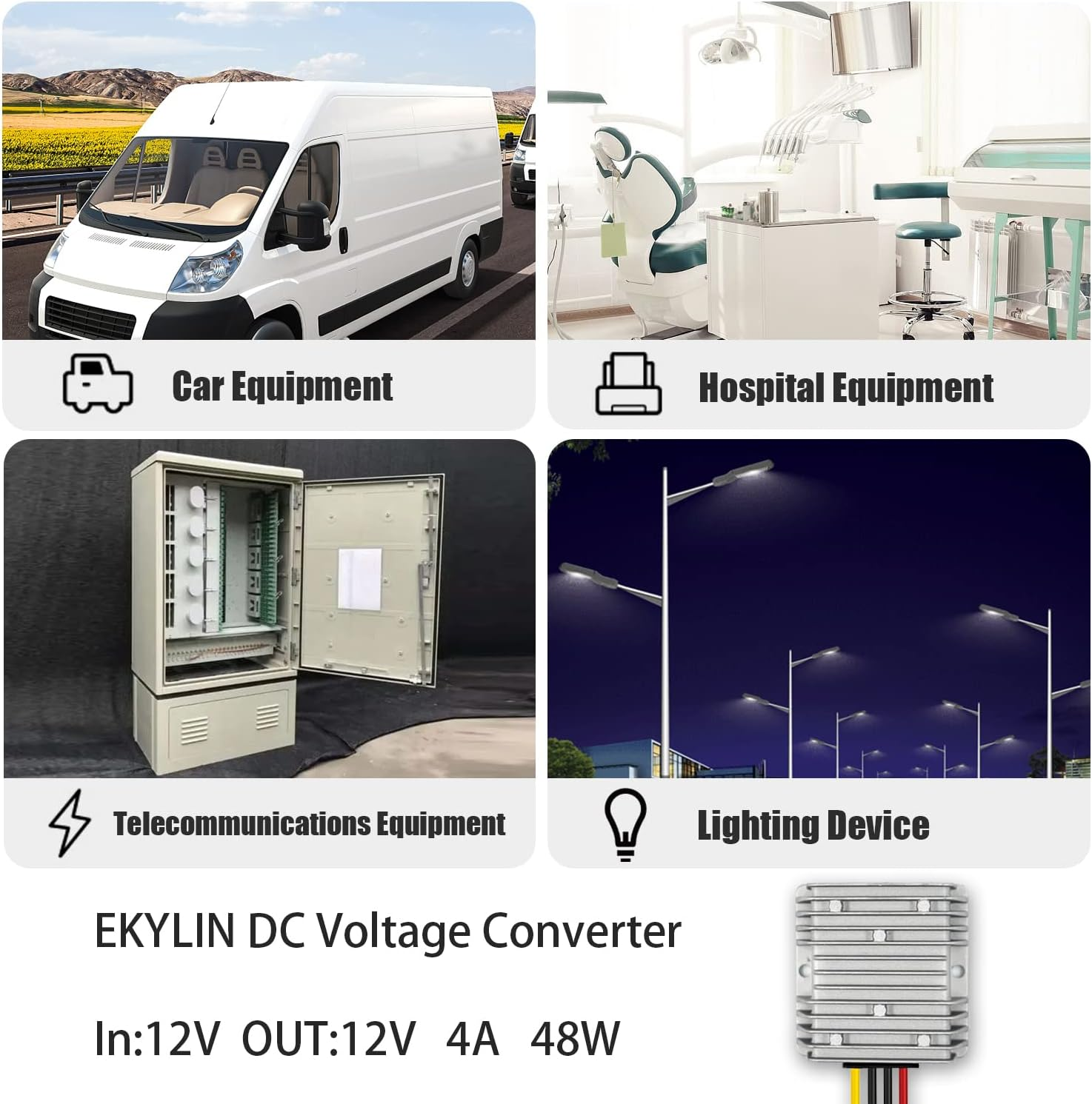 Car DC 12V 4A Voltage Stabilizer Surge Protector Power Supply Regulator for Auto Truck Vehicle Boat Solar System Etc.(Dc10-36V Input, DC12V Output) ｡ｭ image number 1