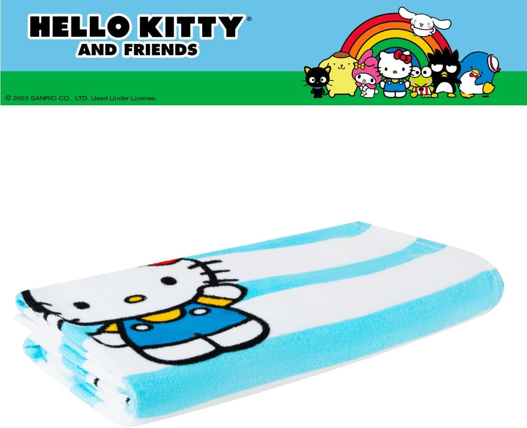 Franco Collectibles Sanrio Hello Kitty & Friends Super Soft Cotton Bath/Pool/Beach Towel, 60 in X 30 In, (Official Licensed Product) image number 1