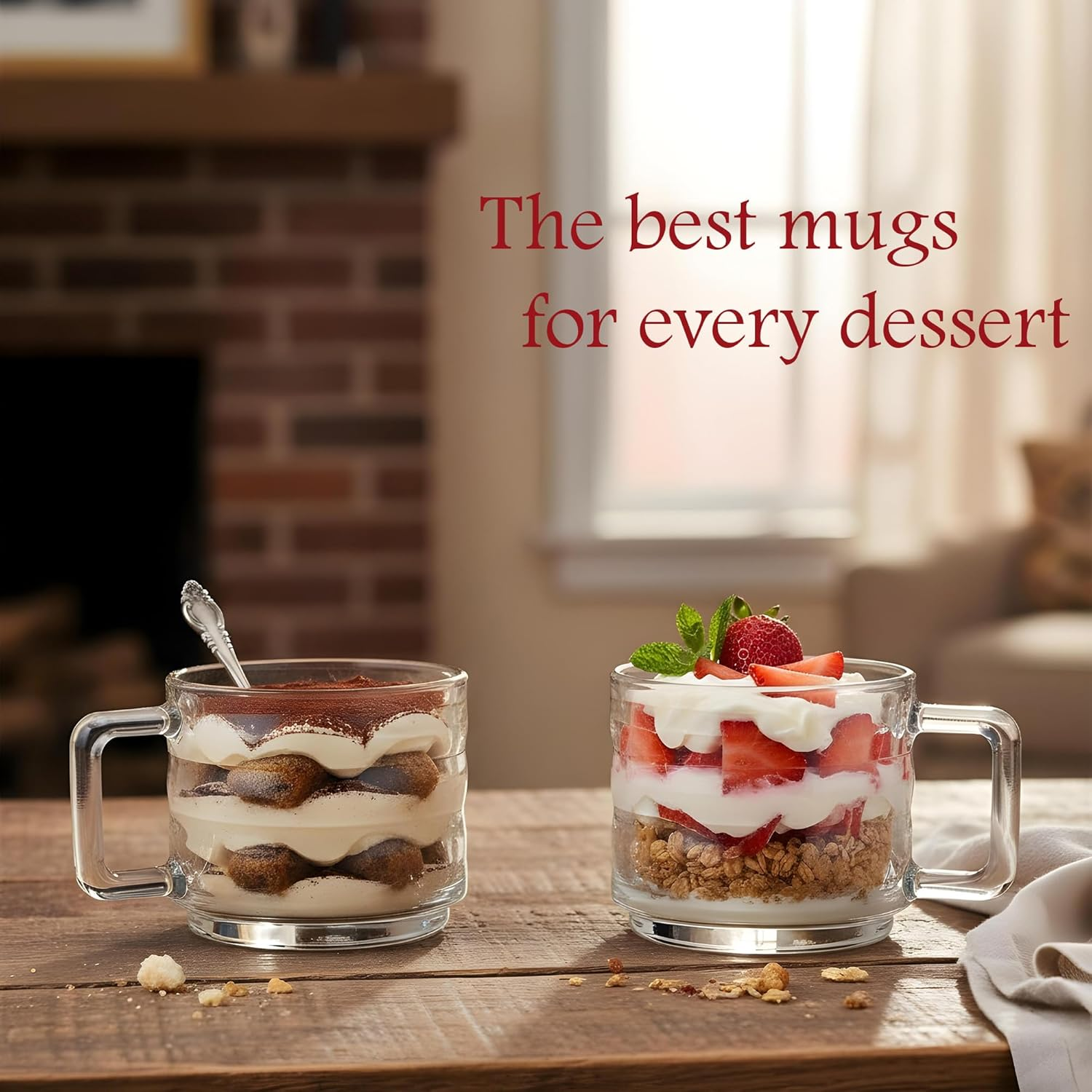 Stackable Coffee Cup Set, Fully Tempered Coffee Mug, Tea Cup Set, Ribbed Glassware, Vintage Glass Coffee Mugs, Turkish Coffee Cup Set, Cappuccino Cup, Housewarming Gift (250Cc/8.5Oz) (Set of 2) image number 4