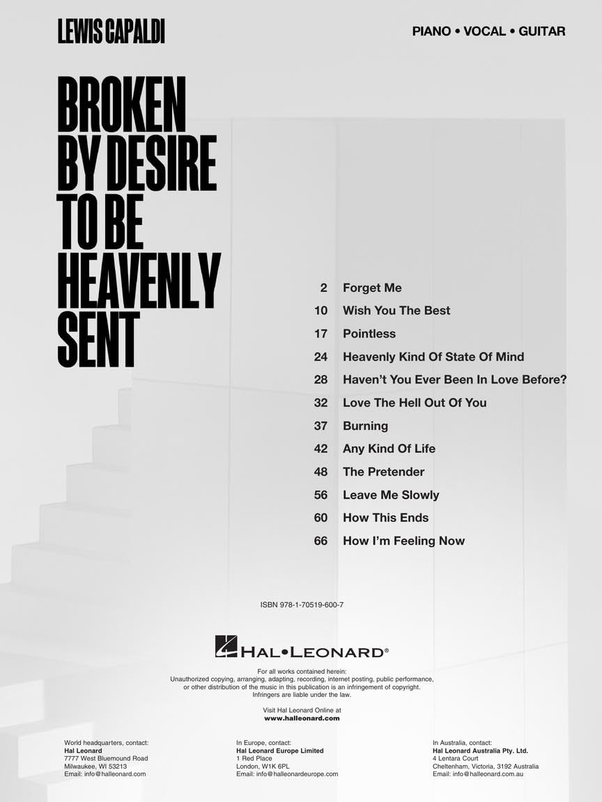 Lewis Capaldi - Broken by Desire to Be Heavenly Sent: Piano/Vocal/Guitar Songbook