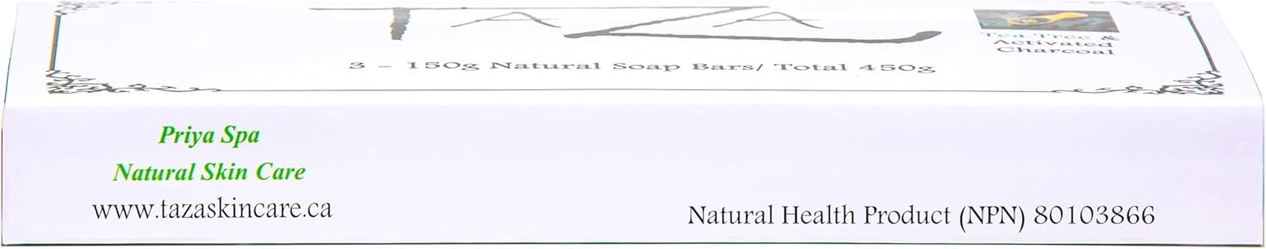 Premium Taza Tea Tree & Charcoal Natural Soap (Pack of 3) Each 5.3 Oz (150 G) for Powerful Cleansing Contains: Tea Tree Oil, Activated Charcoal & Coconut, Olive & Palm Fruit Oils, Mango Butter image number 1