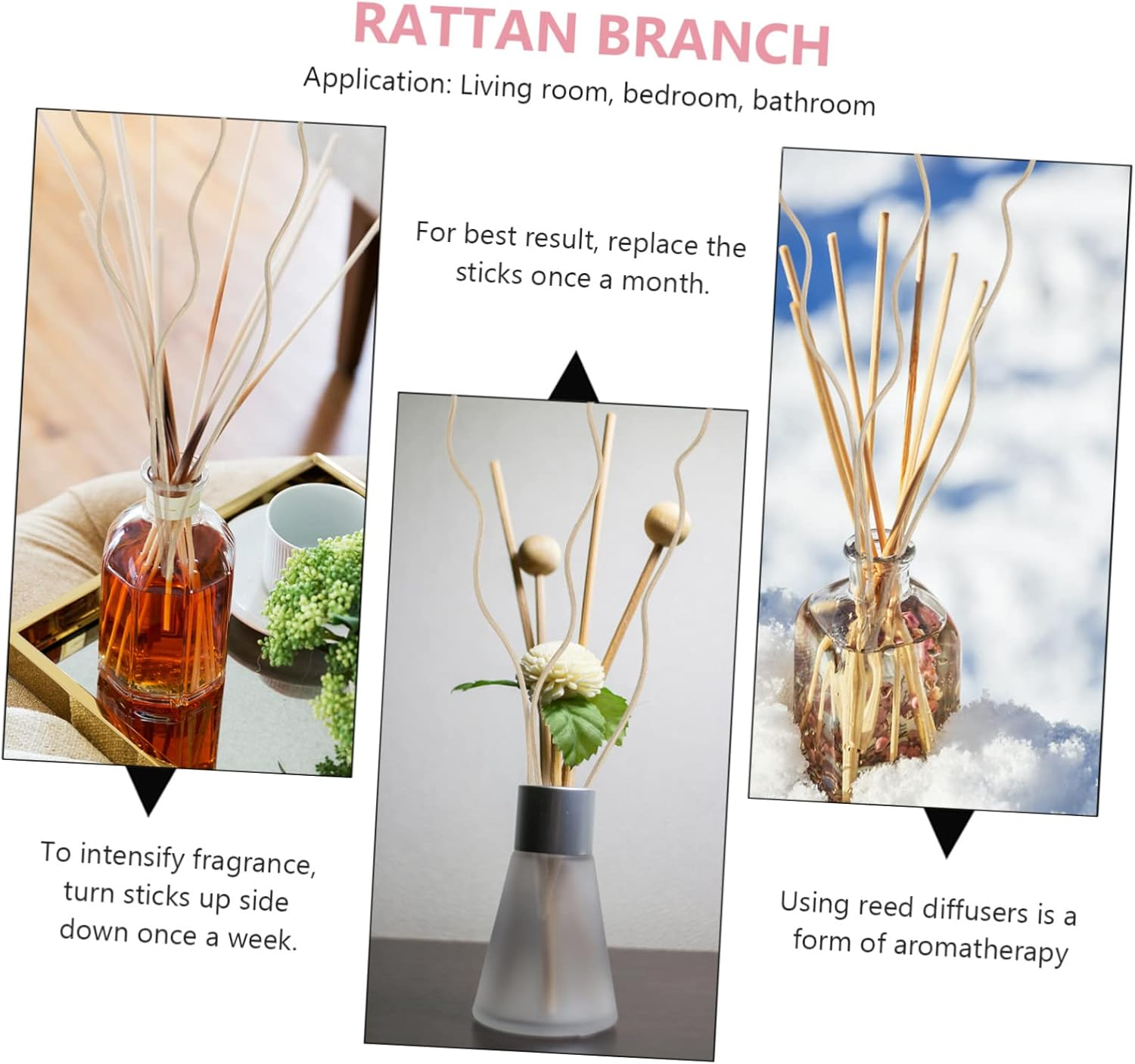 STOBAZA 80Pcs Diffuser Sticks Wave Shaped Refill Rattan Diffuser Sticks Replacement for Aroma and Fragrance Oil for Bottles Aromatherapy image number 4