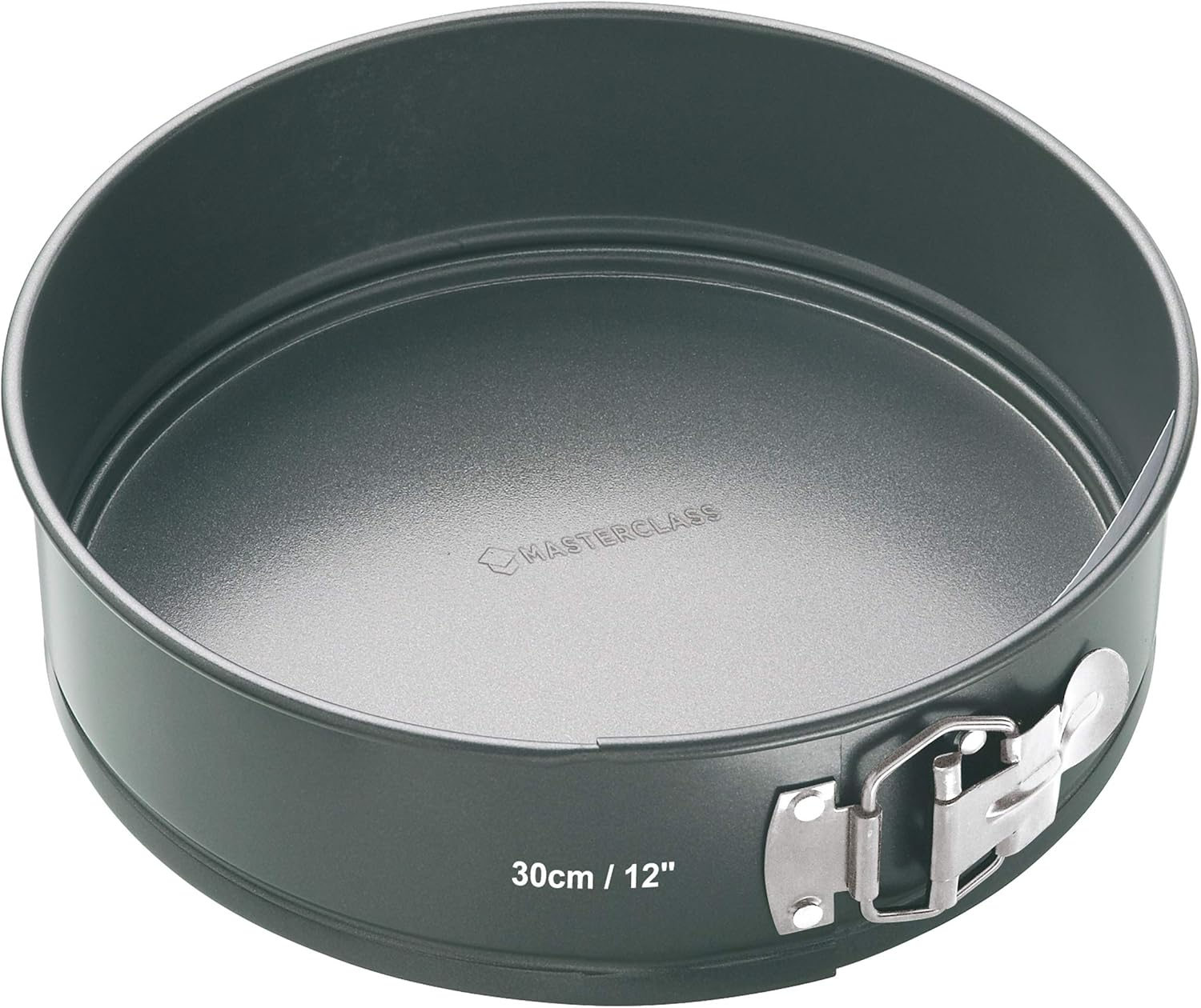 Masterclass KCMCHB45 30 Cm Springform Cake Tin with Loose Base and PFOA Non Stick, Robust 1 Mm Carbon Steel, 12 Inch Extra Large round Pan, Grey image number 2