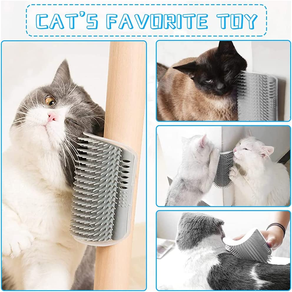 Cat Self Massage Scratcher Brush Comb Wall Corner Cat Scratching Post Comb Toya (Grey) image number 6