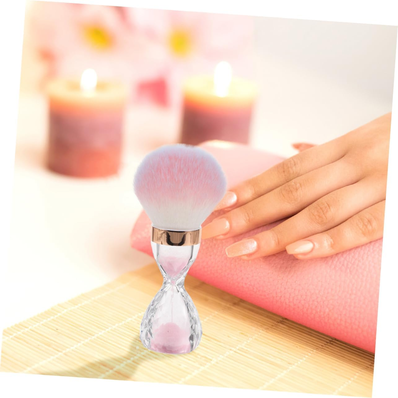 2Pcs Soft Large Head Nail Dust Brushes for Manicure Dust Removal Pink and Home Use Cleaning Tools image number 2