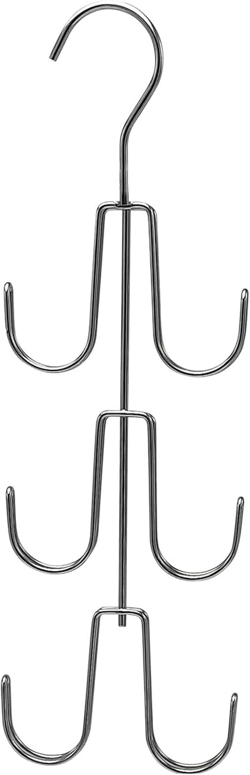 Multifunctional Hanging Handbag Rack Tie Hanger Belt Sling Hook Organiser Closet Scarf Hanger (Silver)