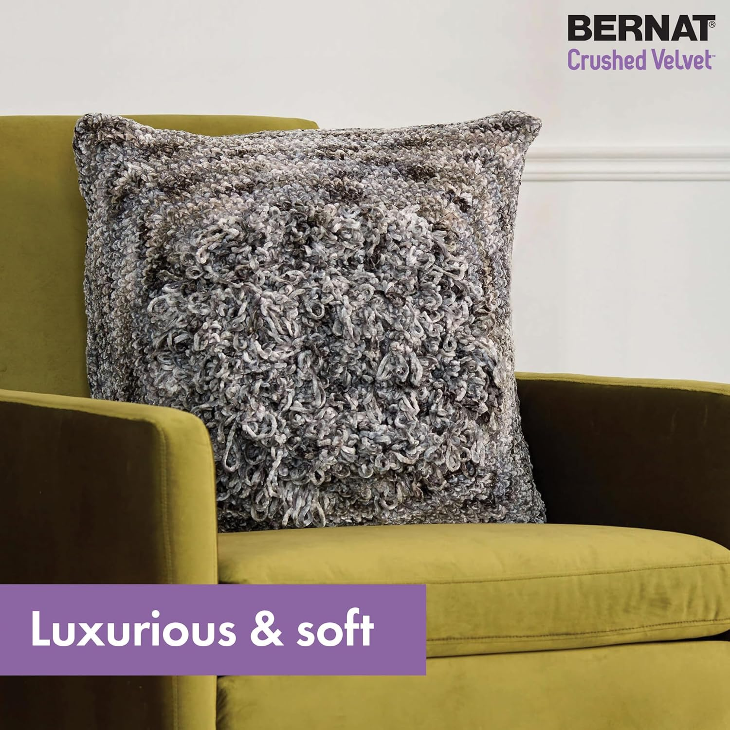 Bernat Crushed Velvet Navy Yarn - 2 Pack of 300G/10.5Oz - Polyester - 5 Bulky - 315 Yards - Knitting/Crochet image number 5