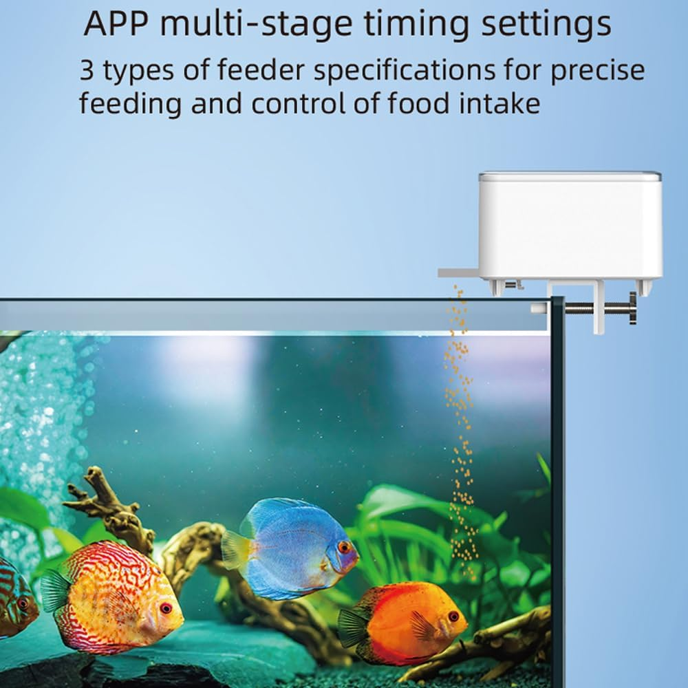 Automatic Feeder, Wifi Intelligent Timing, 100ML Large Capacity, Goldfish Feeder, Mobile App Control