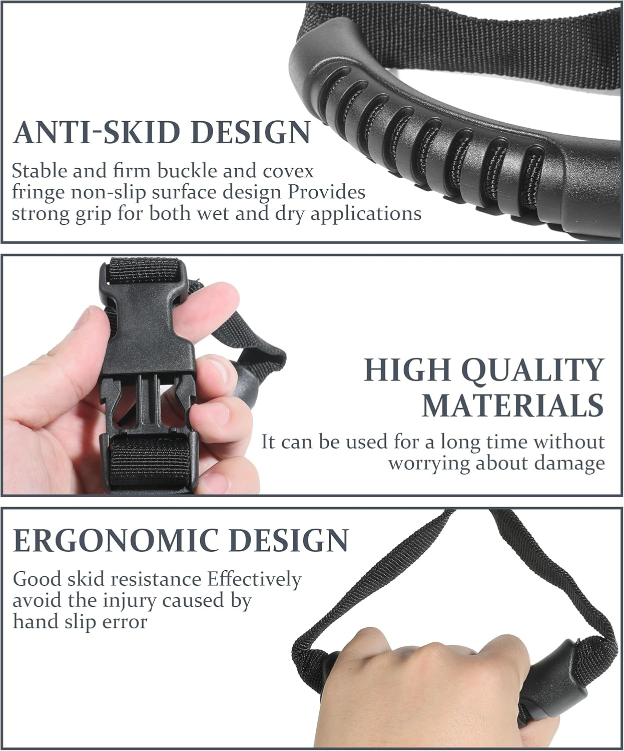 VARGTR 2PCS Car Grab Handle,Car Accessories Auto Cane Grab Handle Adjustable Standing Aid Safety Handle,Vehicle Support Portable Nylon Grip Handle Car Assist Device,Universal for Most Car,Truck, SUV image number 4