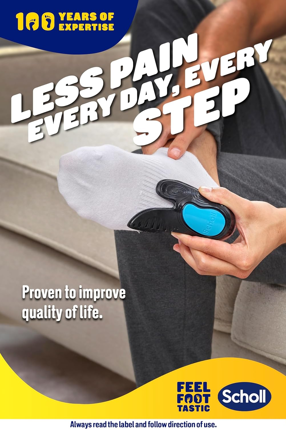 Scholl In-Balance Heel Orthotic Insoles Medium (AU Size 7&ndash;8.5) &ndash; Heel Pain Relief, Arch Support, Plantar Fasciitis, Achilles Tendon Support, Shock Absorption & Comfort Gel Cup image number 1