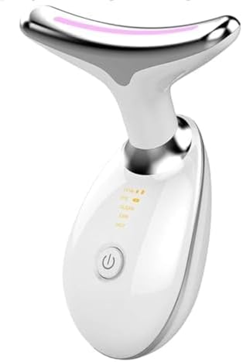 Electric Face Massager, 3 Modes, LED Light Therapy, Heat Massage 45&deg;C, Portable Face Lifting Device-White
