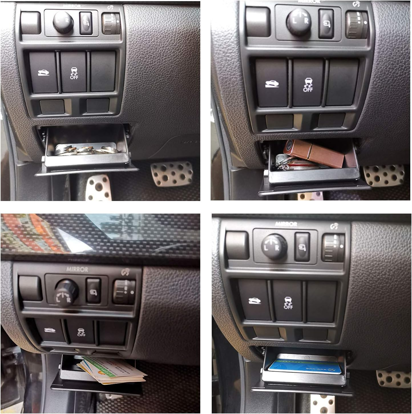 JKCOVER Interior Inner ABS Black Fuse Box Coin Container Storage Dash Tray Compatible with Subaru XV Crosstrek Forester Outback Legacy Impreza WRX STI Ascent (Black) image number 1