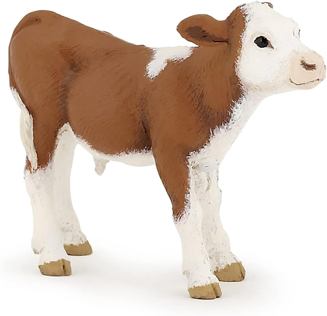 Papo Simmental Calf Figurine, Multicolour, 8Cm Size - Hand-Painted Farmyard Animal Toy, Educational Play for Kids, Collectible for Boys & Girls Ages 3+ image number 6