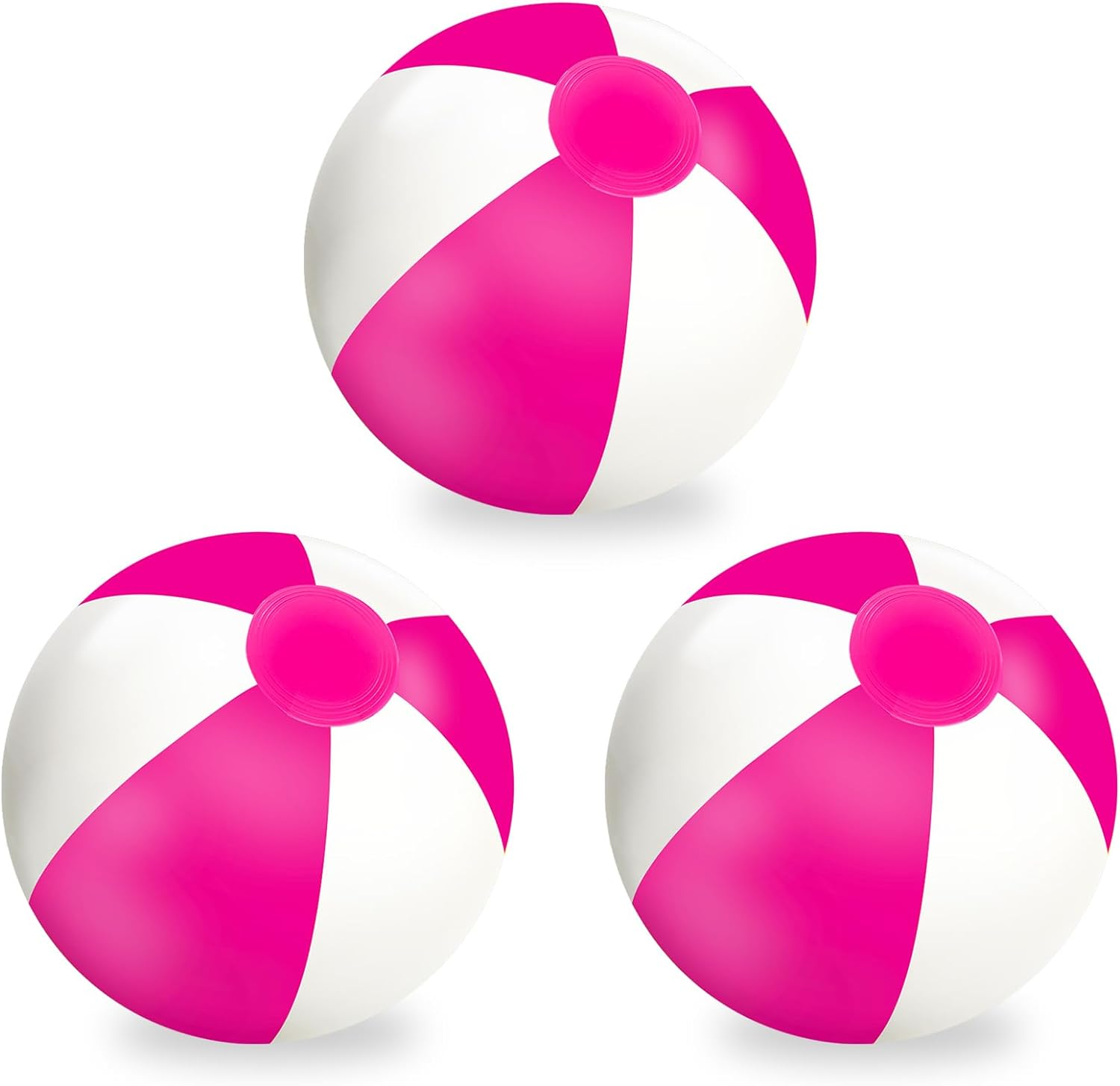 Whaline 3Pcs Inflatable Beach Ball 16'' round Pool PVC Balls Cute Game Toys for Summer Hawaiian Tropical Theme Beach Party Decor