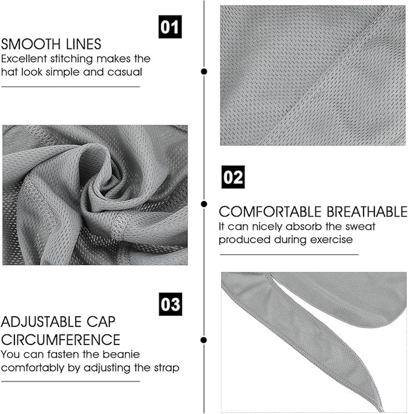 2 Pcs Bandanas Skull Caps Head Wrap Sweat Rags Durags for Men Women Gym Beanie for Cycling Motorcycle image number 1