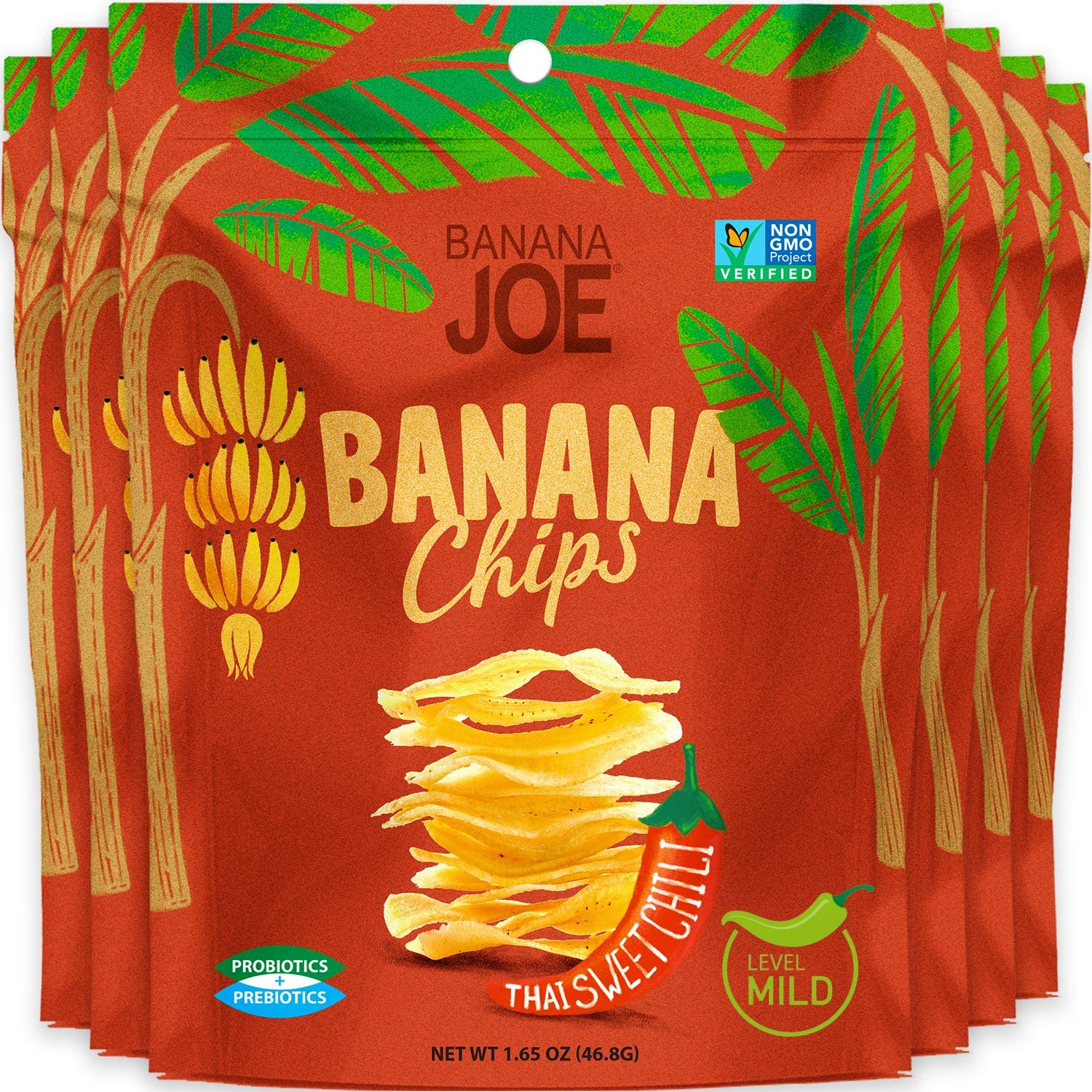Banana Joe Banana Joe Banana Chips Thai Sweet Chili, 6 X 46.8 G image number 6