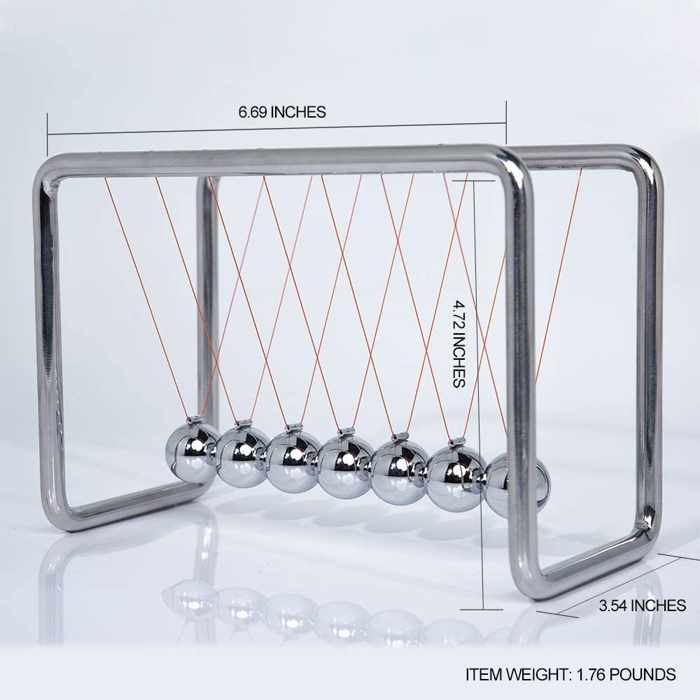 CERROPI Classic 7 Balls Newton'S Cradle (Swing 25S, Metal Stand) image number 4