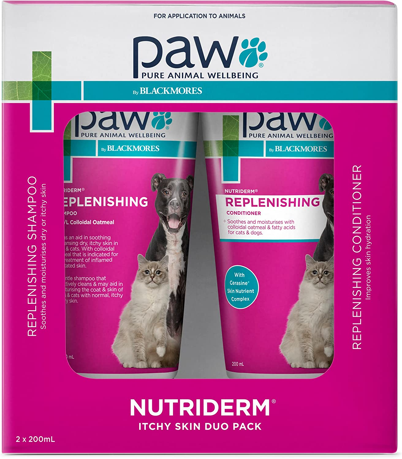 Nutriderm, Itchy Skin Duo Pack for Dogs and Cats, Helps to Cleanse, Soothe, & Moisturise Normal, Dry & Itchy Skin, 2X200Ml image number 4