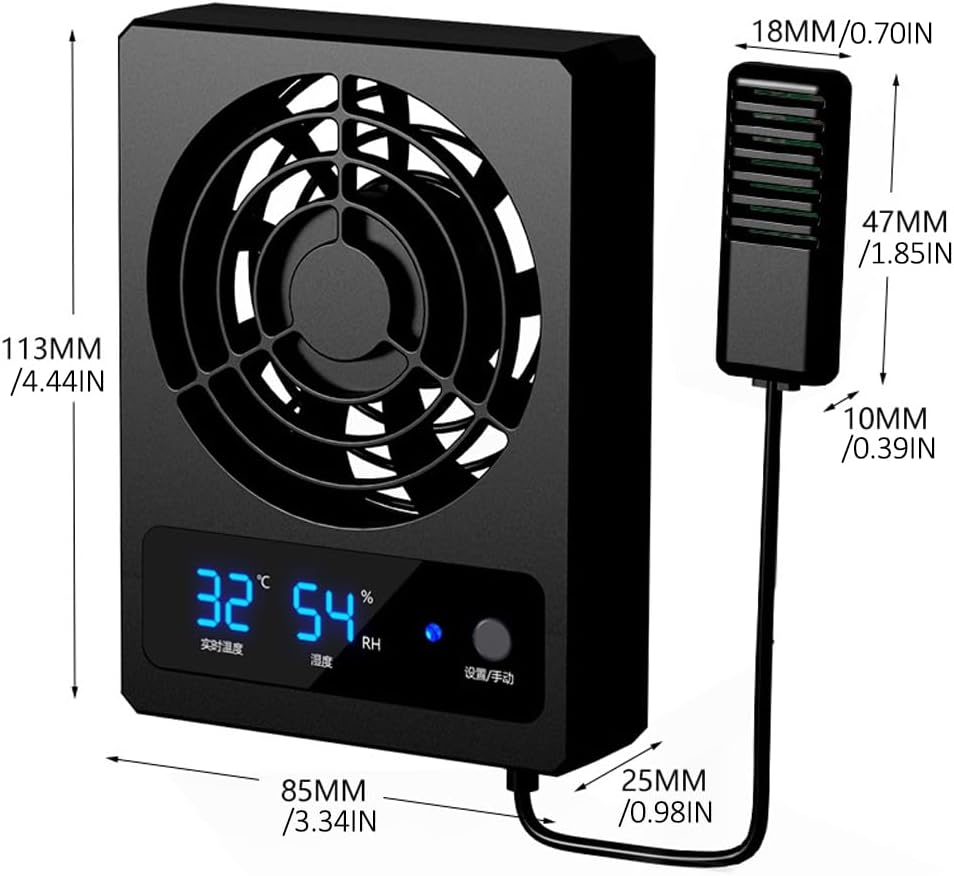 AIMALL Advanced Reptile Enclosure Ventilation Fan &ndash; Automatic Temperature Control, Easy Installation, Suitable for All Reptile Habitats, Measures 4.41 X 3.35 X 0.98 Inches image number 4