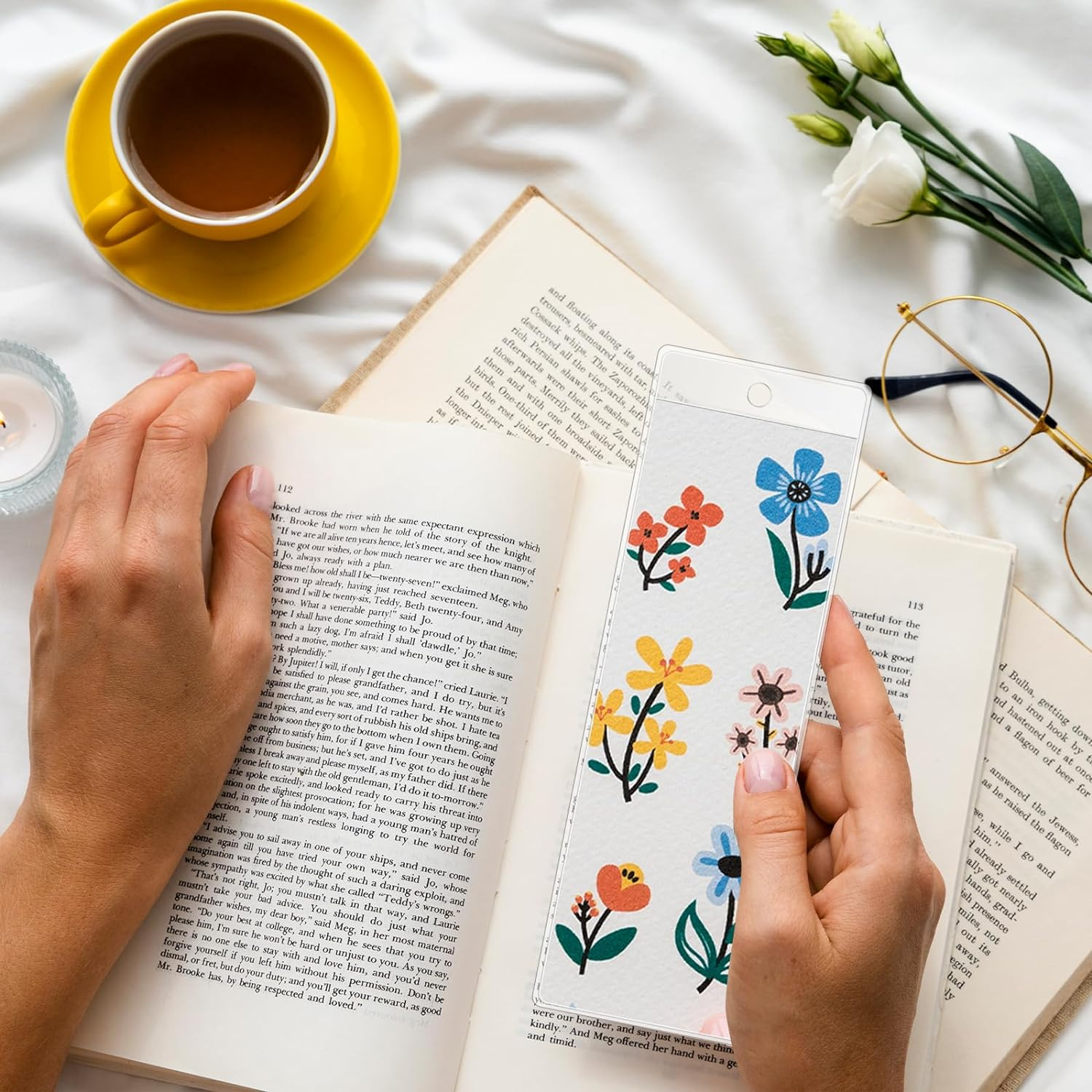 Sliverdew 50 Pcs Plastic Bookmark Cover Holder 7.17 X 2.36 Inch Clear Photobooth Sleeves Vinyl Book Marker Covers Blank Photobooth Frames for Photo Strips Bookmarks image number 4