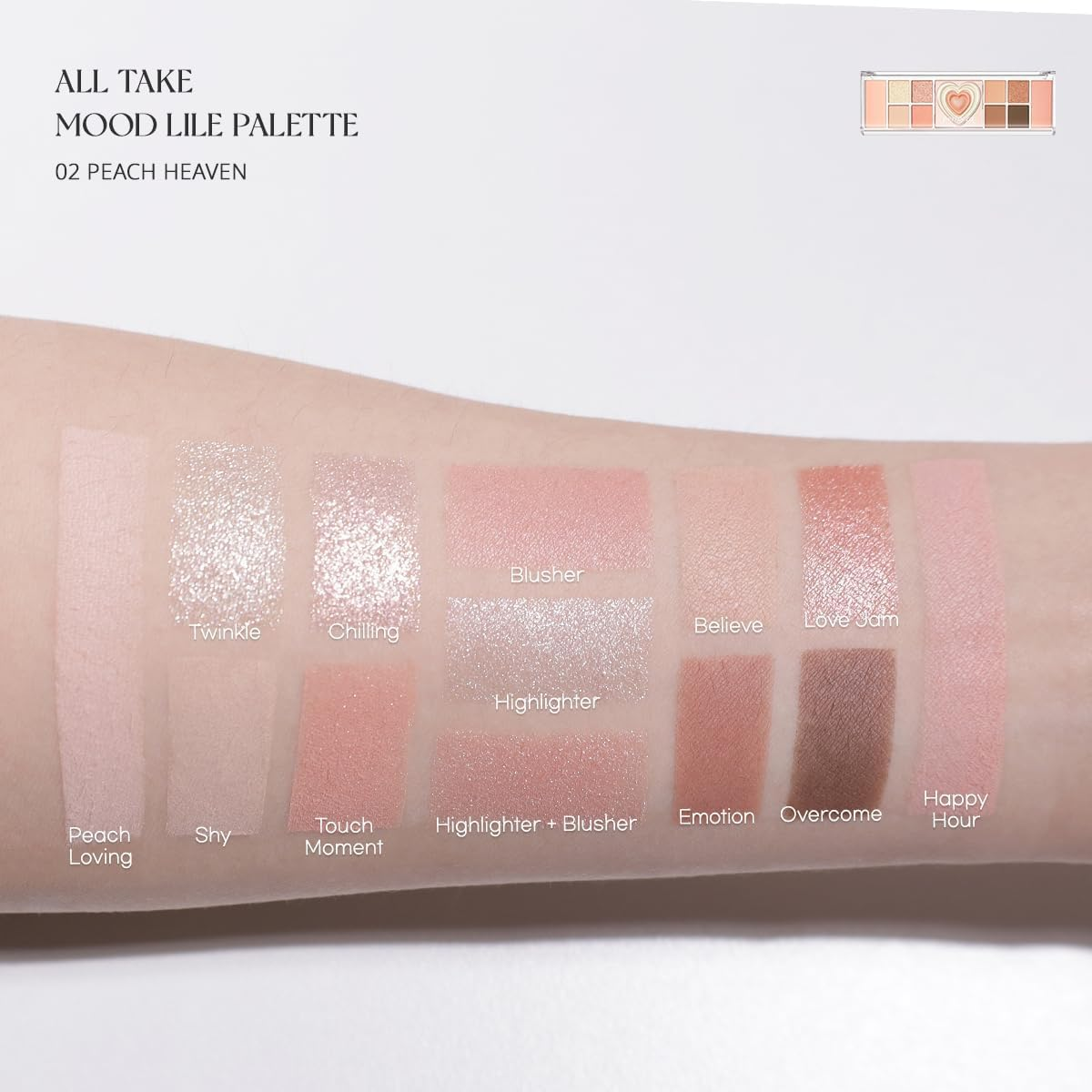 Peripera Peritage Collection All Take Mood like Eye Palette, 02 Peach Heaven - 02 Peach Heaven image number 6