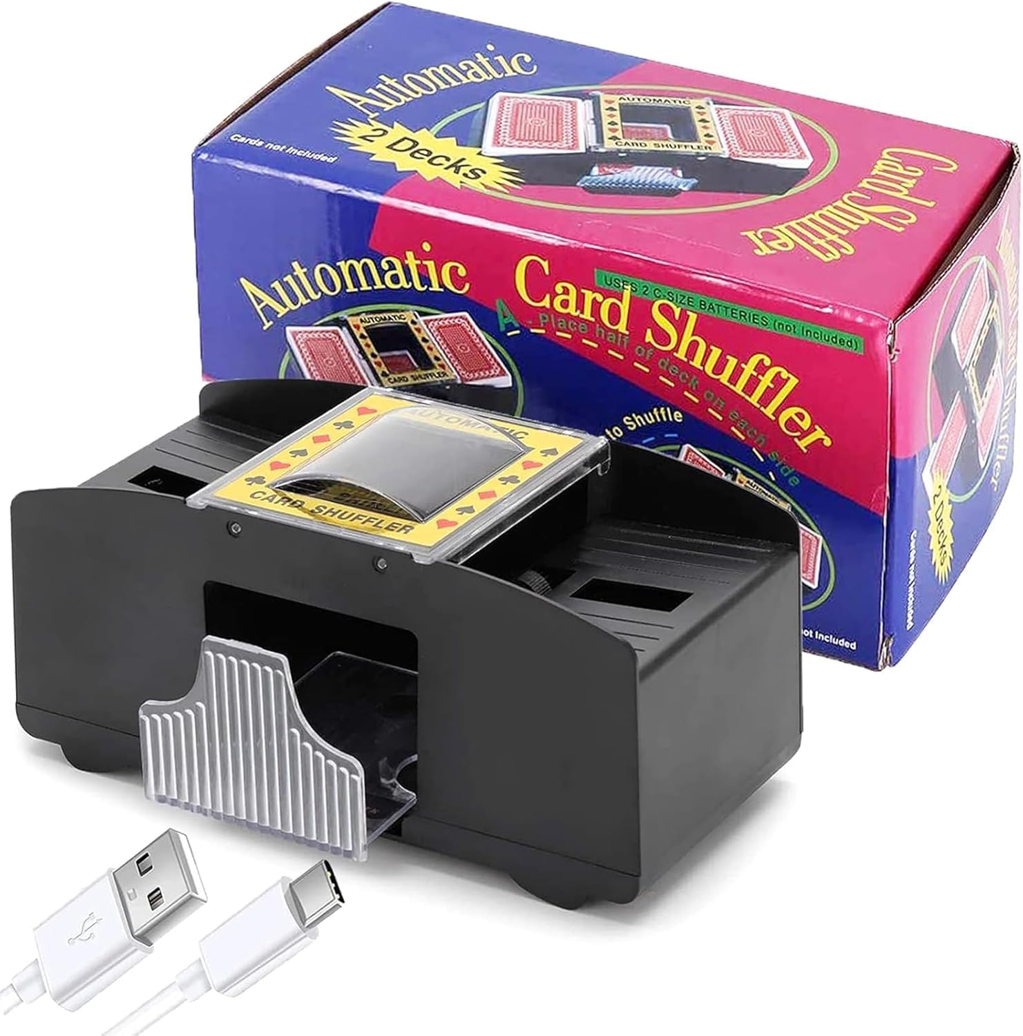 Automatic Card Shuffler for 1-2 Decks - Battery/Usb Powered Electric Shuffler with Quick Shuffle Tech, Home Game Essential for Family Entertainment image number 3