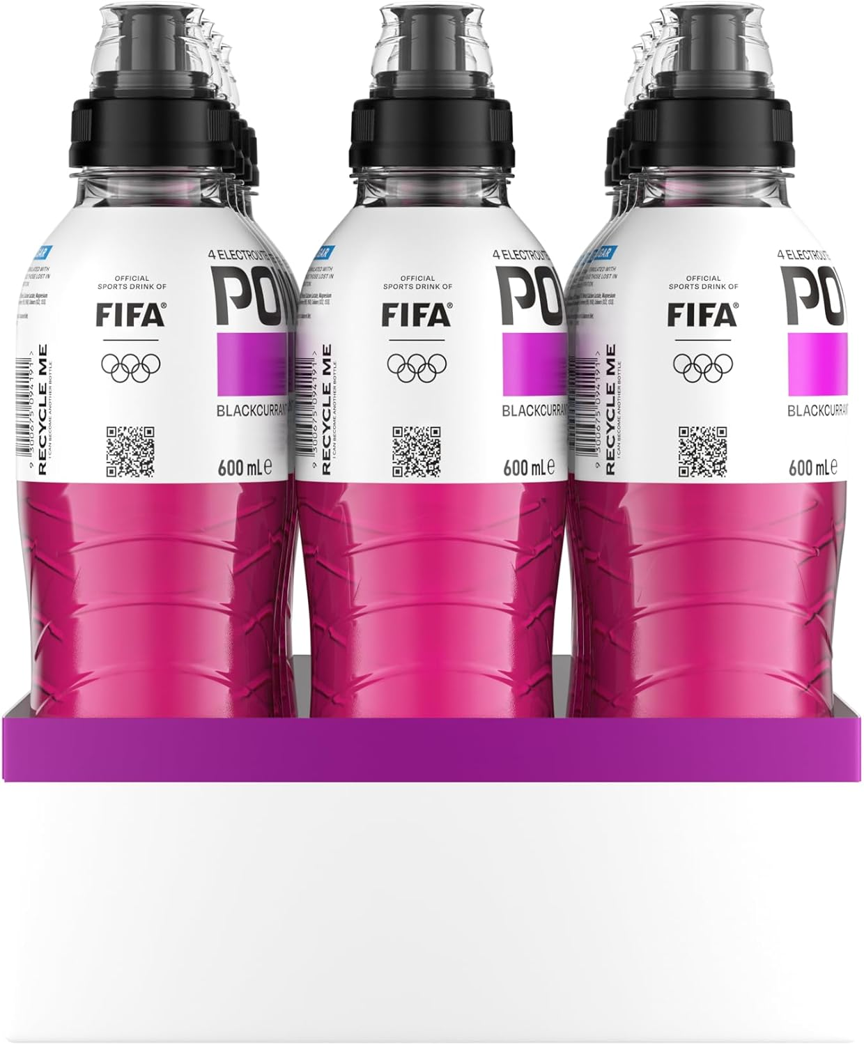 Powerade Zero Sugar Blackcurrant Sipper Cap Multipack Bottles 12 X 600Ml image number 1