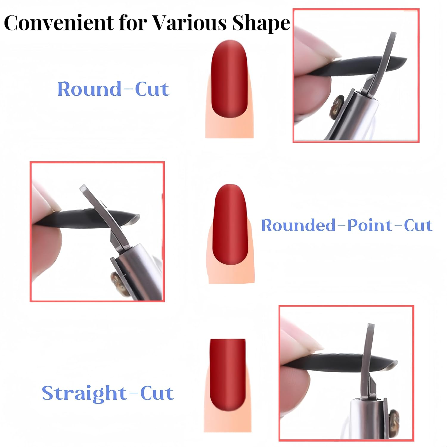 Acrylic False Nail Clipper: Adjustable Fake Nail Stainless Trimmer for Salon Home Nail Art, U-Shaped Acrylic Nail Cutters for Nail Tips (Purple) - Black image number 4