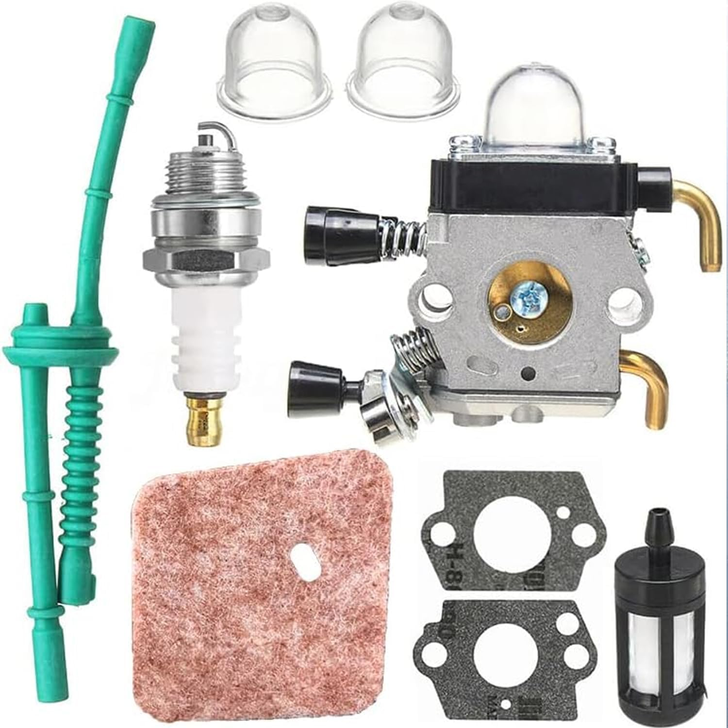 EZONEDEAL Carburetor Kit, Carb Air Fuel Filter Set for STIHL FS38 FS45 FS46 FS55 FS80 FS85 KM55, Air Fuel Filter Carb Gaskets, 4 Wheeler Go Kart Dirt Bike image number 5