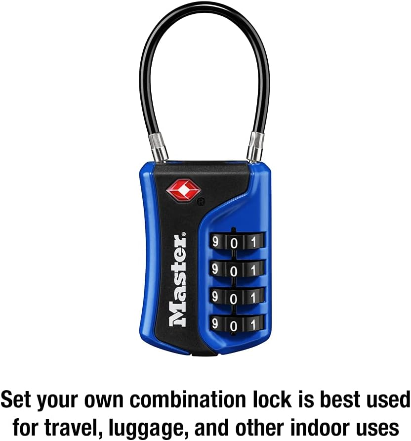 Master Lock 4697D Set Your Own Combination TSA Approved Luggage Lock, 1 Pack, Colors May Vary image number 2