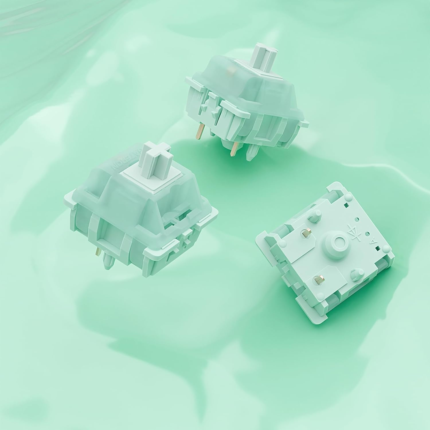 Gateron Mint Switches for Gaming Mechanical Keyboard,5 Pin 55Gf Dual-Stage Spring Pre-Lubed Linear Switches for Gaming and Office(Plugin,45Pcs) image number 1