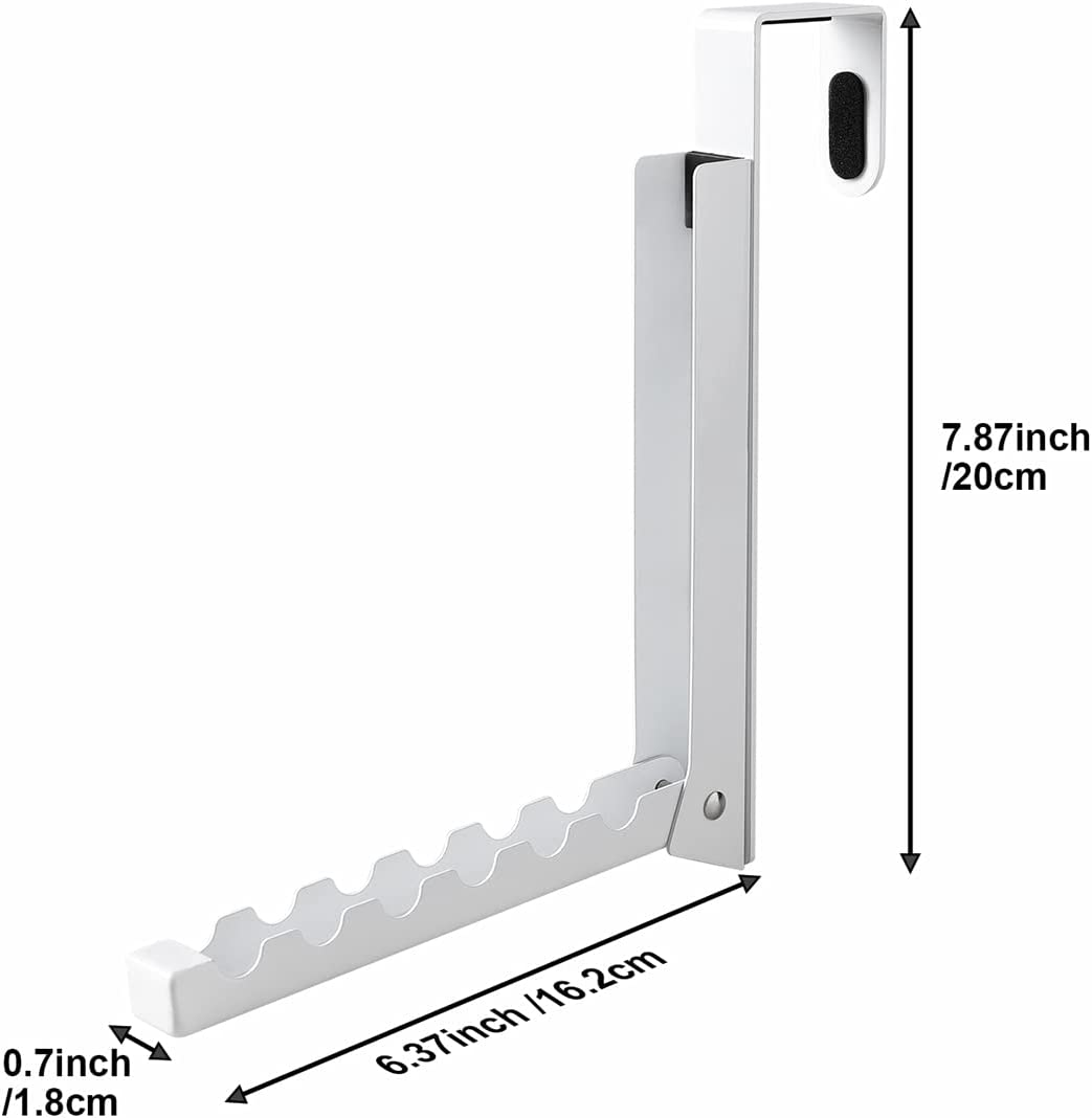 Over the Door Hooks Hanger,Foldable over Door Drying Laundry Rack Hooks for Hanging Clothes with 6 Groves over Door Towel Racks for Clothes,Coat, behind Back Bathroom, Bag and Robe 2 PCS (White) image number 4