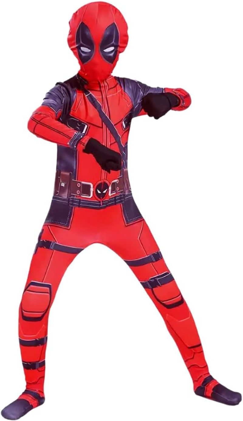 Cosplay Costume Spandex Hooded Jumpsuit Halloween Superhero Costume with Removable Fabric Mask image number 1