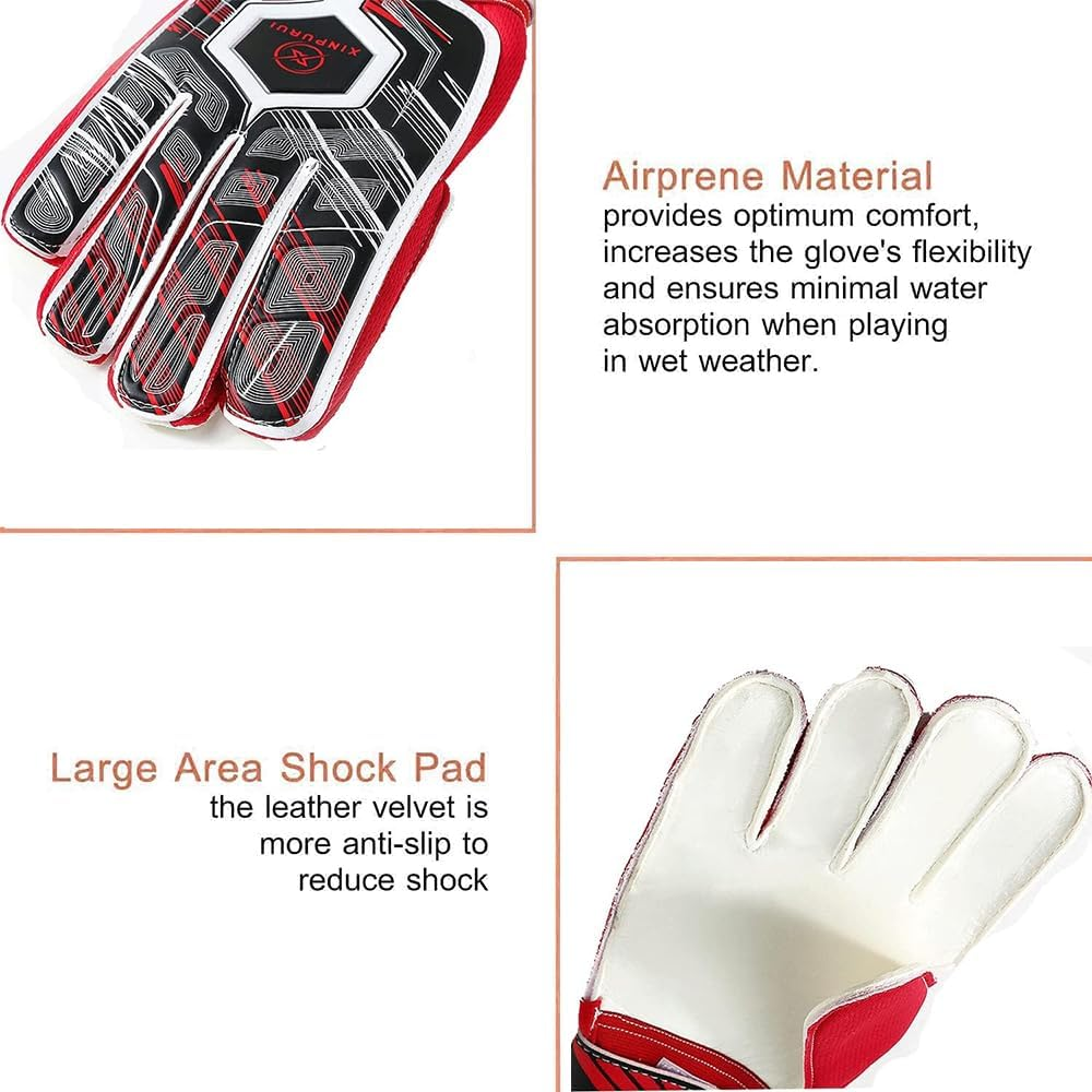 Goalie Gloves, Football Goalkeeper Gloves, Kids & Youth Football Goal Keeper Gloves Strong Grip for the Toughest Saves with Finger Spines to Give Splendid Protection to Prevent Injuries image number 1