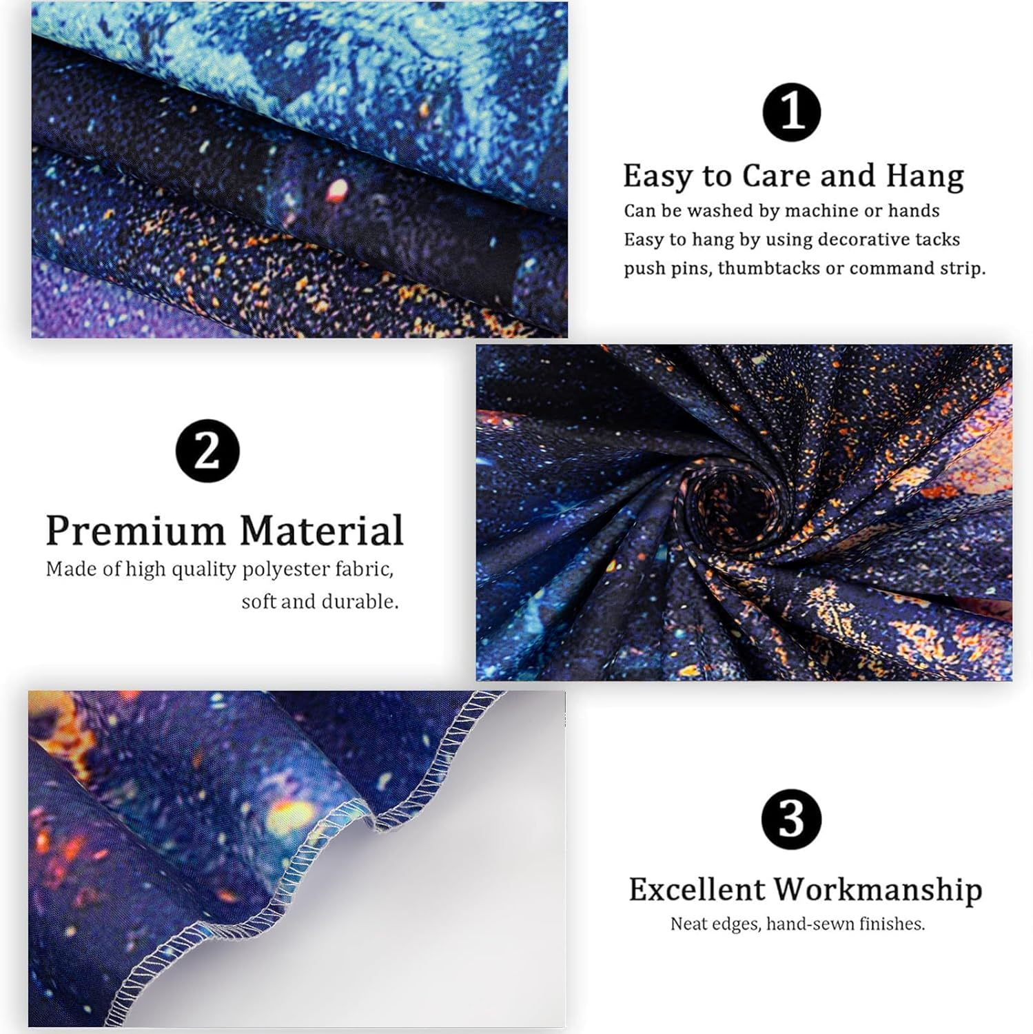 Blacklight Tree and Space Tapestry for Bedroom, Aesthetic Cool Black Light Tree of Life Tapestries for Girl, Fantasy Stars Galaxy Wall Hanging for Living Room Teen Dorm Decor (51" X 60") image number 2