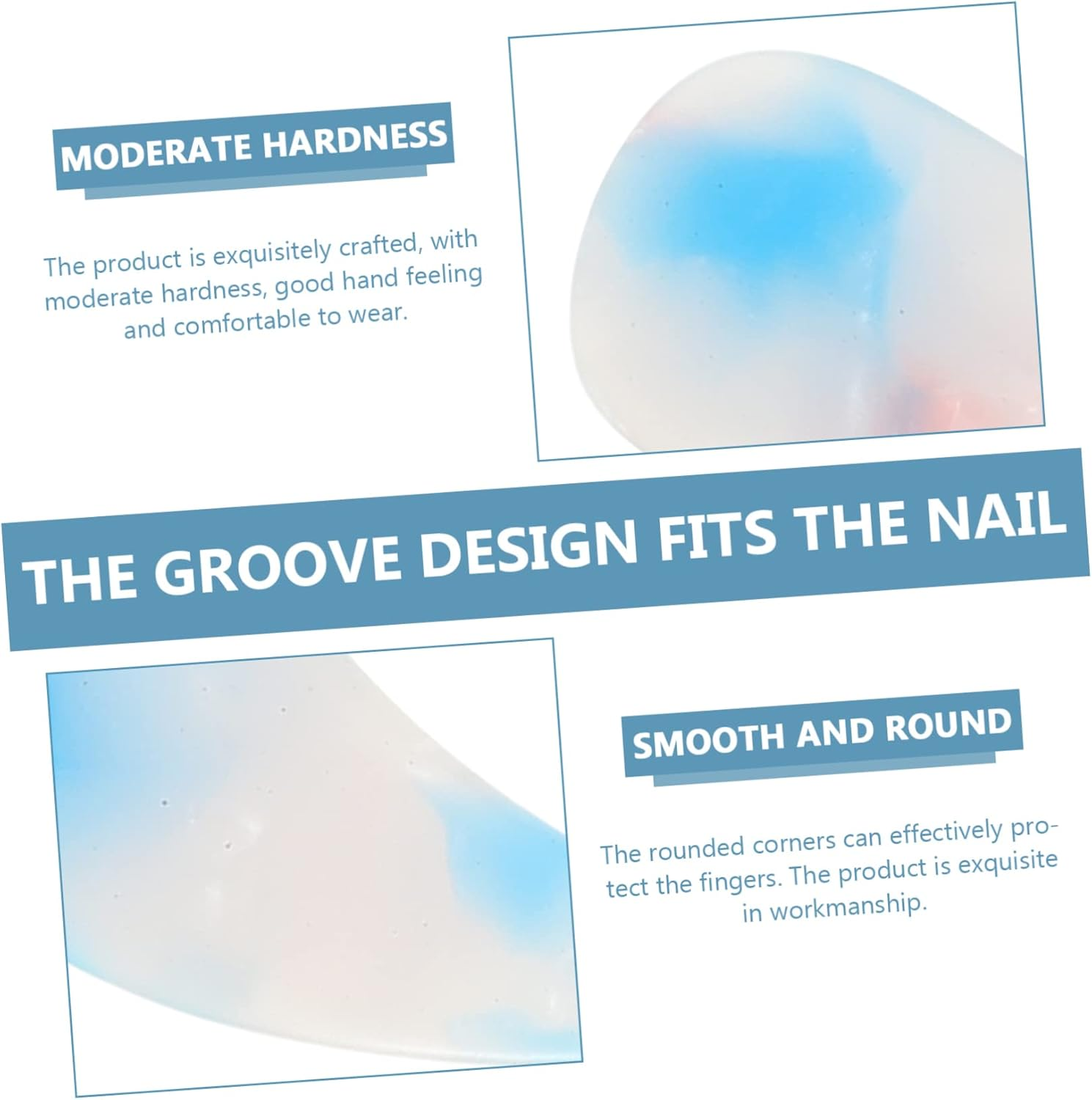 Vaguelly 8Pcs Guzheng Nail Covers Soft Comfortable Fingertip Protectors for Musical Instruments Double-Sided Medium image number 5