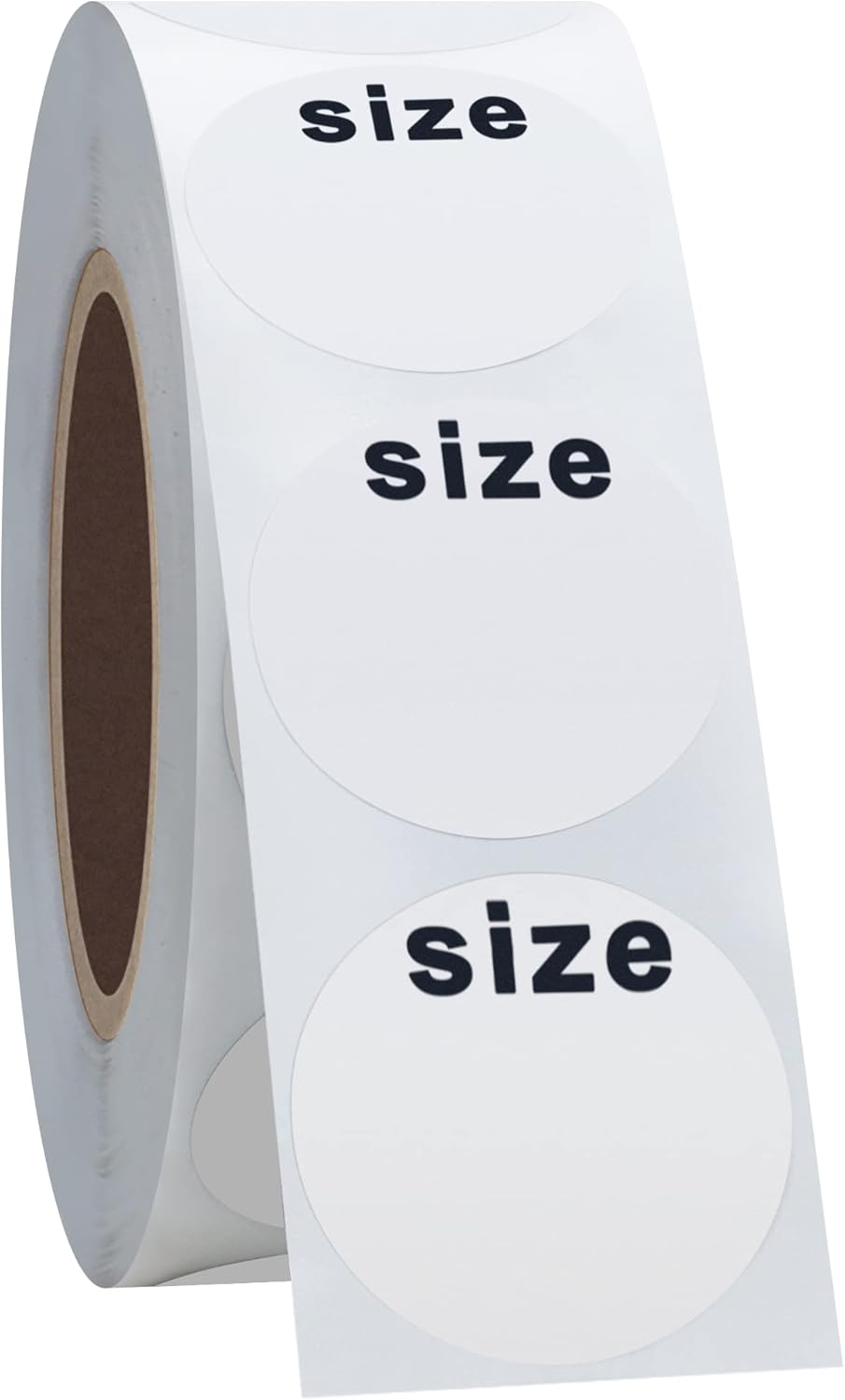 Hybsk 500 Pcs Clothing Size Stickers round Blank Stickers White round Self Adhesive Labels for Apparel Retail, Clothing（White）