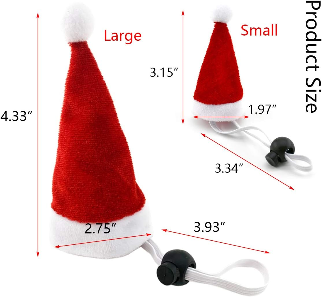 Vehomy 4Pcs Chicken Hats for Hens Chicken Christmas Santa Claus Hat with Adjustable Chin Strap for Poultry Hen Rooster Goose Duck Parrot