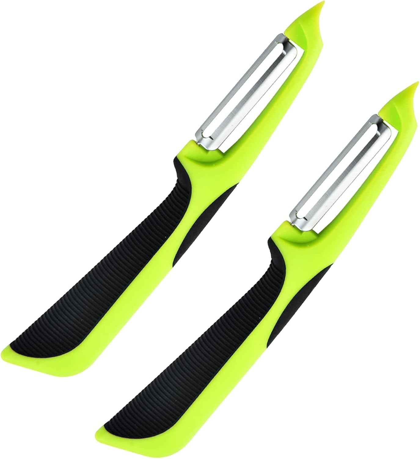 2 Pcs Peeler Stainless Steel Swivel Peelers Anti-Slip Sharp Potato Peelers Kitchen Vegetable Peelers for Kitchen, Veggie, Carrot, Fruit image number 3