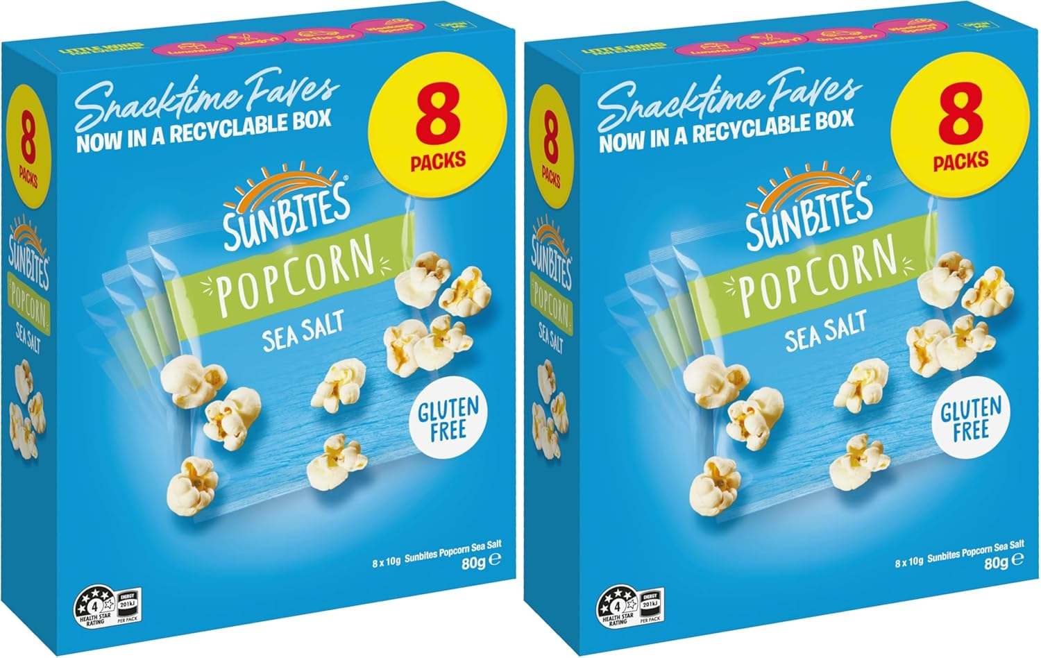 Sunbites Sea Salt Popcorn 8Pk 80G