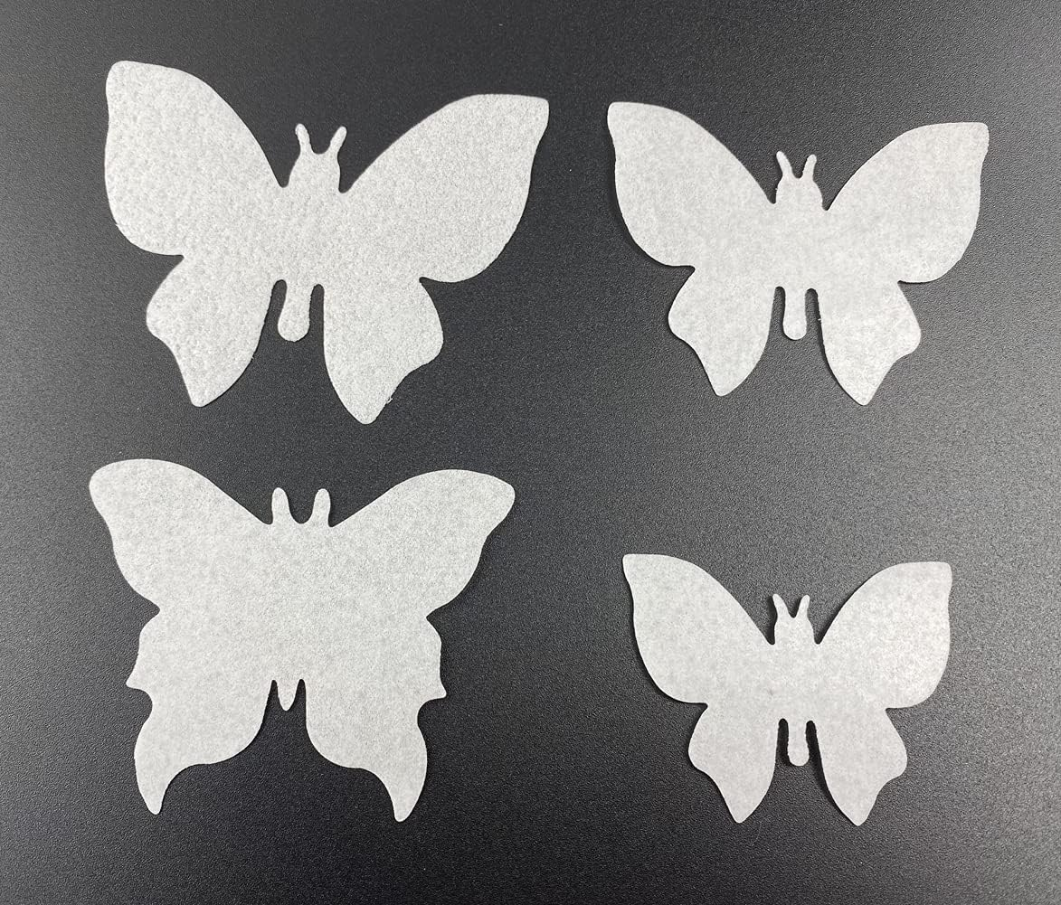 50Pcs Edible Wafer Cupcake Toppers Cake DIY White Blank Butterfly Cake Decoration Birthday Mix Size & White Colour image number 4
