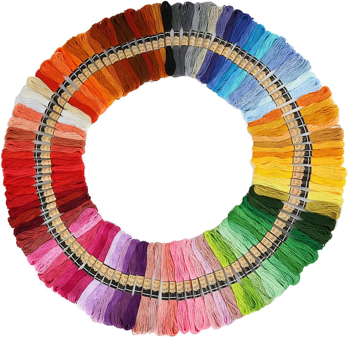 100 Colours Embroidery Thread, Cross Stitch Threads, DIY Craft Friendship Bracelets Floss for Embroidery, Knitting, Cross Stitch Project image number 2