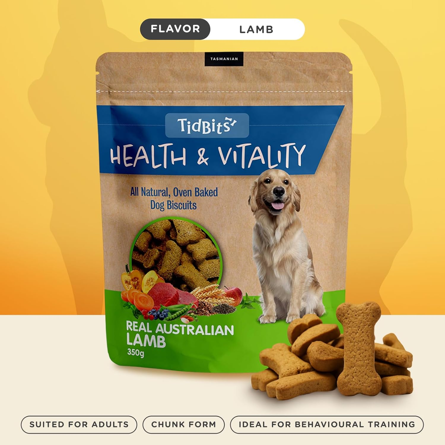 Tidbits Australian Lamb Dog Treats, 350G image number 6